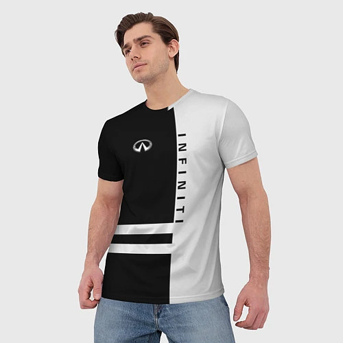 Мужская футболка Infiniti: B&W Lines / 3D-принт – фото 3