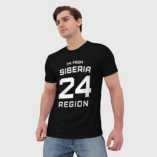 Мужская футболка Im from Siberia: 24 Region / 3D-принт – фото 3