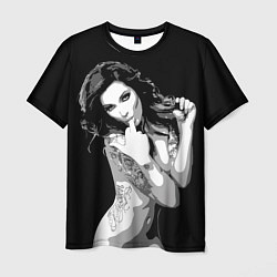 Футболка мужская Sexy Girl: Black & White, цвет: 3D-принт