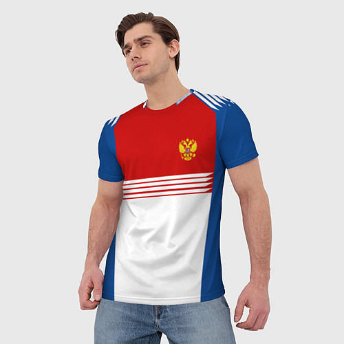 Мужская футболка Russia: Retro Sport / 3D-принт – фото 3