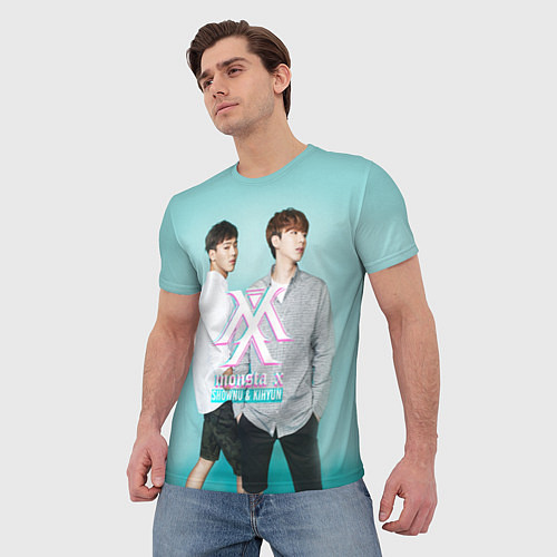 Мужская футболка Shownu & Kihyun / 3D-принт – фото 3