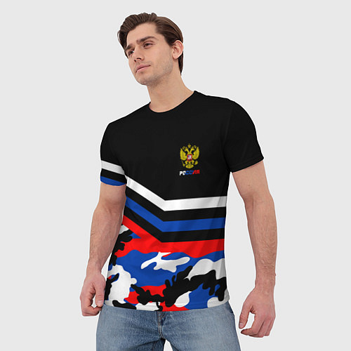Мужская футболка Россия: Камуфляж / 3D-принт – фото 3
