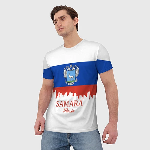 Мужская футболка Samara: Russia / 3D-принт – фото 3