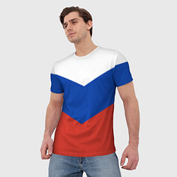 Футболка мужская Российский триколор, цвет: 3D-принт — фото 2