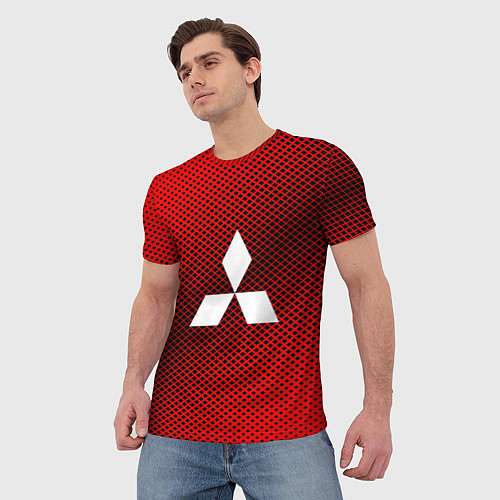 Мужская футболка Mitsubishi: Red Carbon / 3D-принт – фото 3