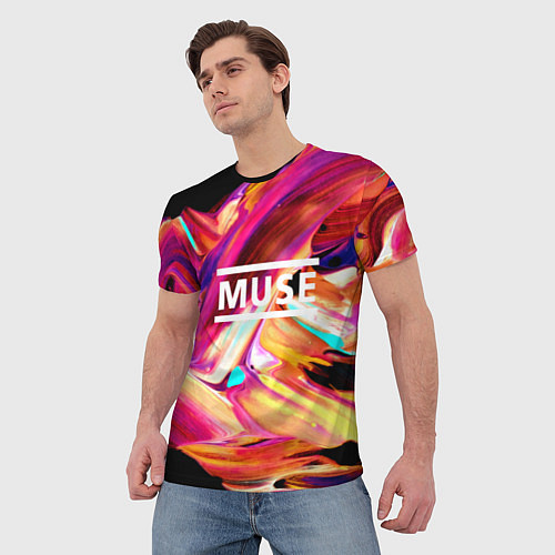 Мужская футболка MUSE: Neon Colours / 3D-принт – фото 3