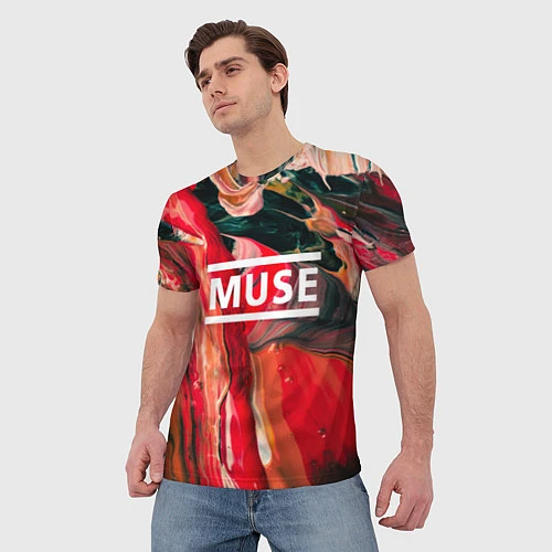 Мужская футболка MUSE: Red Colours / 3D-принт – фото 3