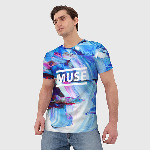 Мужская футболка MUSE: Blue Colours / 3D-принт – фото 3