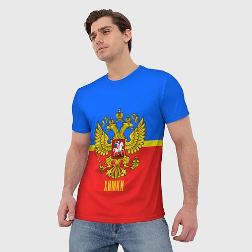 Мужская футболка Химки: Россия / 3D-принт – фото 3