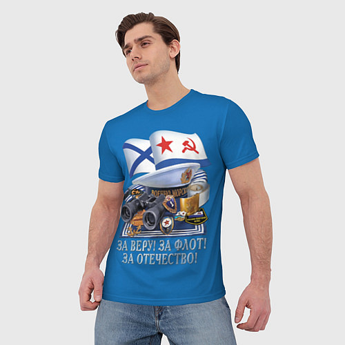 Мужская футболка За веру и флот / 3D-принт – фото 3