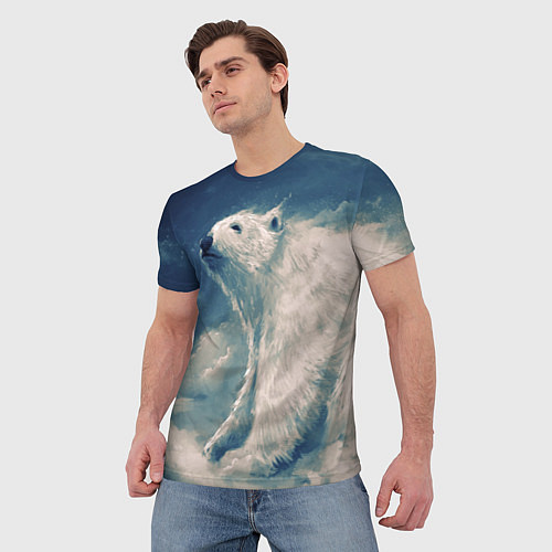 Мужская футболка Полярный медведь / 3D-принт – фото 3