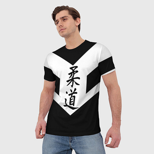 Мужская футболка Дзюдо: иероглифы / 3D-принт – фото 3