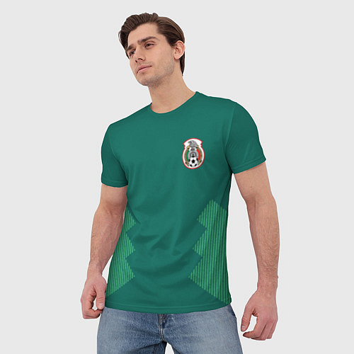 Мужская футболка Сборная Мексики: Домашняя ЧМ-2018 / 3D-принт – фото 3