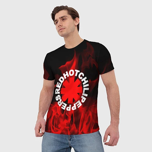 Мужская футболка RHCP: Red Flame / 3D-принт – фото 3