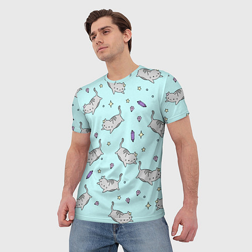 Мужская футболка Кавайные котики / 3D-принт – фото 3