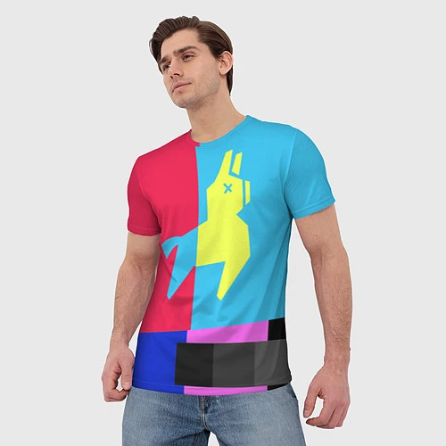 Мужская футболка Цветная Лама / 3D-принт – фото 3