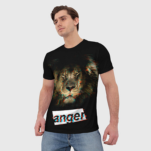 Мужская футболка Anger Lion / 3D-принт – фото 3