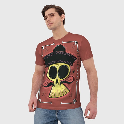 Мужская футболка Dia de los Muertos / 3D-принт – фото 3