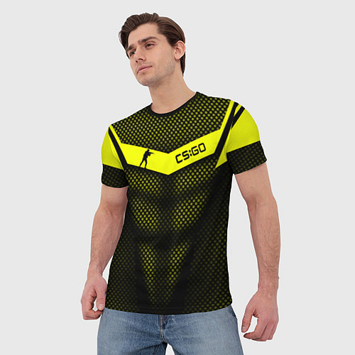 Мужская футболка CS:GO Yellow Carbon / 3D-принт – фото 3
