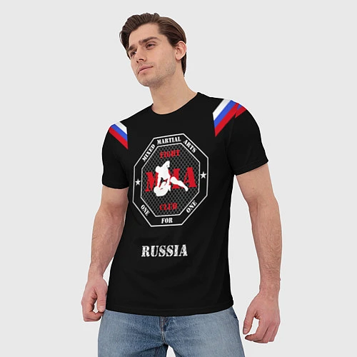 Мужская футболка MMA Russia / 3D-принт – фото 3