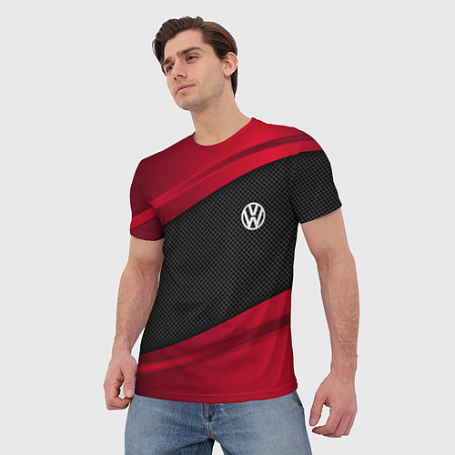 Мужская футболка Volkswagen: Red Sport / 3D-принт – фото 3