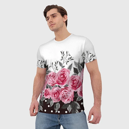 Мужская футболка Roses Trend / 3D-принт – фото 3