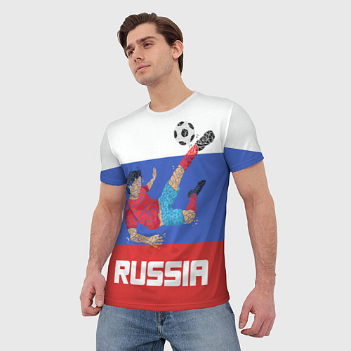 Мужская футболка Russia Footballer / 3D-принт – фото 3