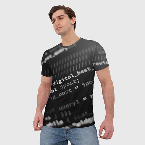 Мужская футболка Grey Code / 3D-принт – фото 3