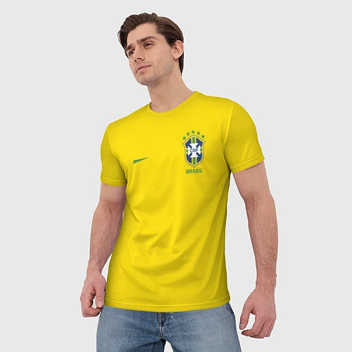 Мужская футболка Сборная Бразилии / 3D-принт – фото 3