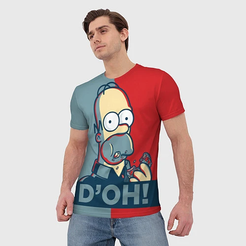 Мужская футболка Homer Simpson DOH! / 3D-принт – фото 3