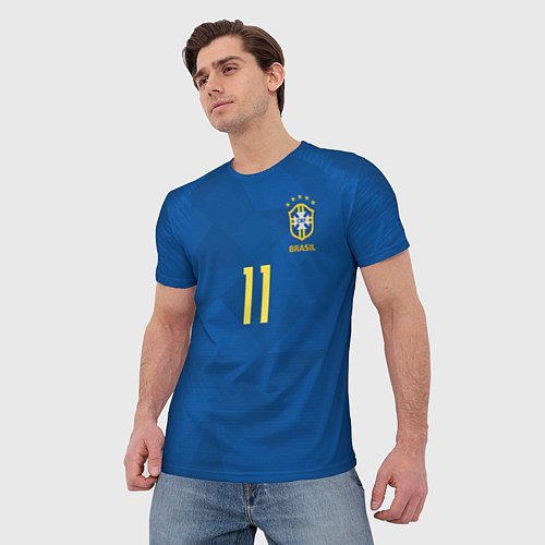 Мужская футболка Coutinho Away WC 2018 / 3D-принт – фото 3