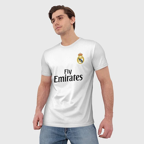 Мужская футболка FC Real Madrid: Ramos Home 18-19 / 3D-принт – фото 3