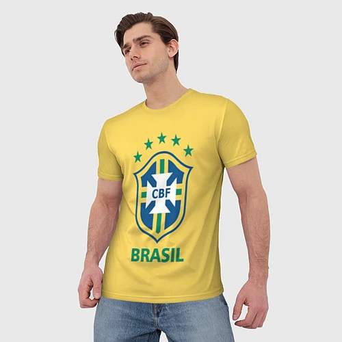 Мужская футболка Brazil Team / 3D-принт – фото 3