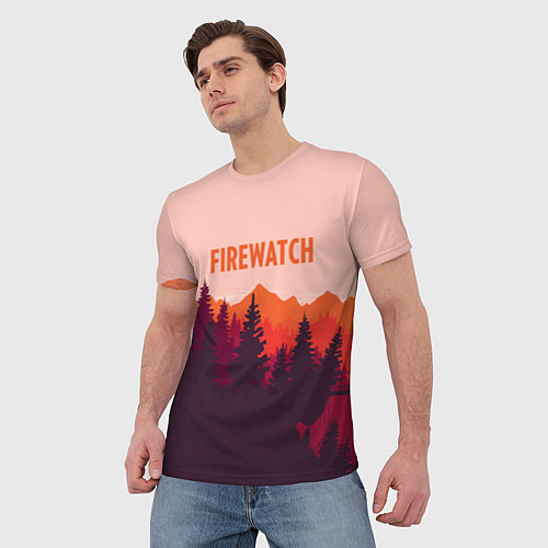 Мужская футболка Firewatch: Orange Style / 3D-принт – фото 3