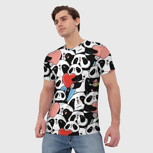Мужская футболка Милые панды / 3D-принт – фото 3