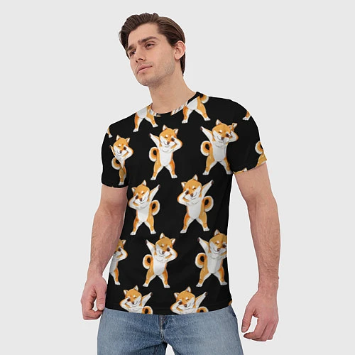 Мужская футболка Foxes Dab / 3D-принт – фото 3