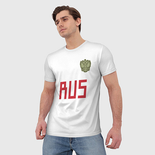 Мужская футболка Rus Team: Away WC 2018 / 3D-принт – фото 3