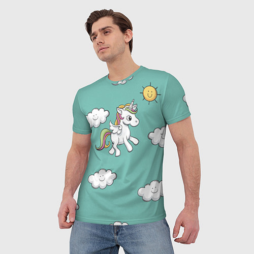 Мужская футболка Unicorns Love / 3D-принт – фото 3