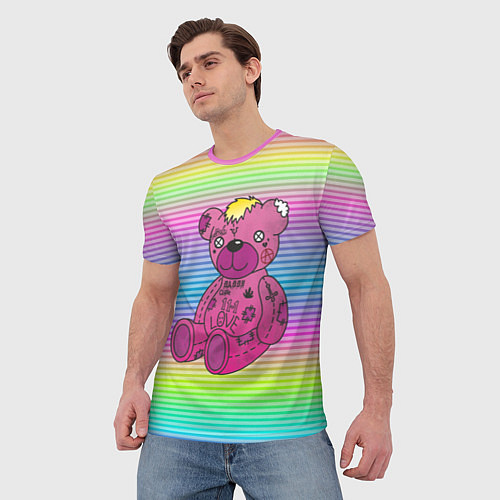 Мужская футболка Lil Peep Bear / 3D-принт – фото 3