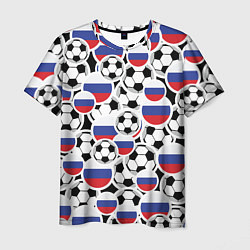 Футболка мужская Россия: футбольный фанат, цвет: 3D-принт