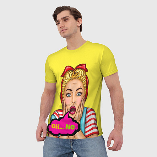 Мужская футболка Pop-girl: Oh no / 3D-принт – фото 3
