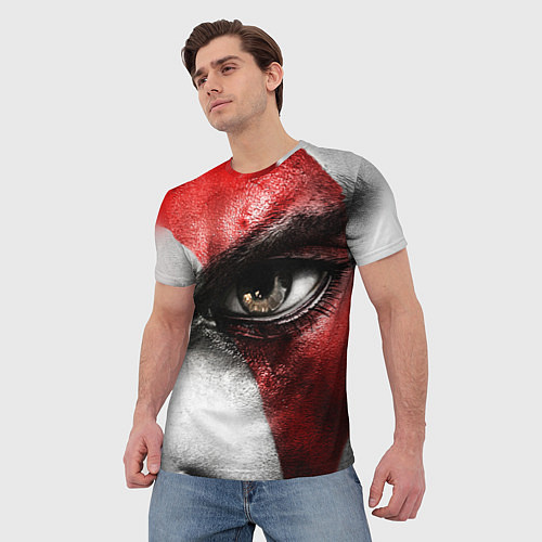 Мужская футболка Взгляд Кратоса / 3D-принт – фото 3