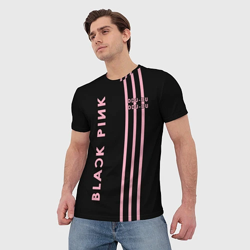 Мужская футболка Black Pink / 3D-принт – фото 3