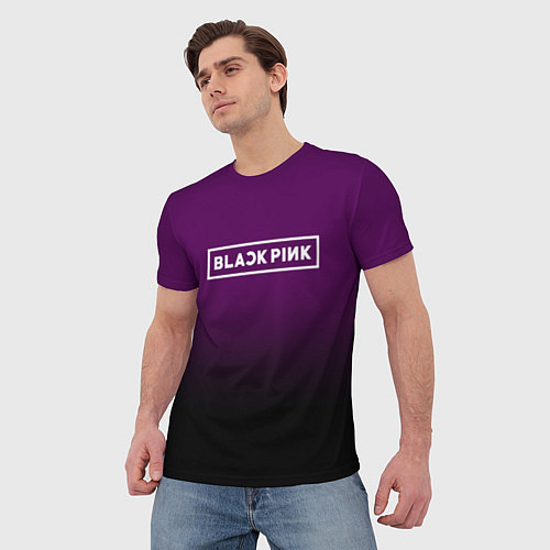Мужская футболка Black Pink: Violet Gradient / 3D-принт – фото 3