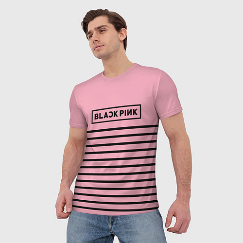 Мужская футболка Black Pink: Black Stripes / 3D-принт – фото 3