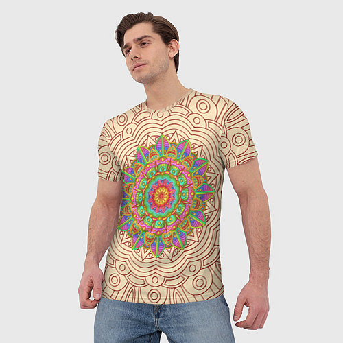 Мужская футболка Яркая мандала / 3D-принт – фото 3