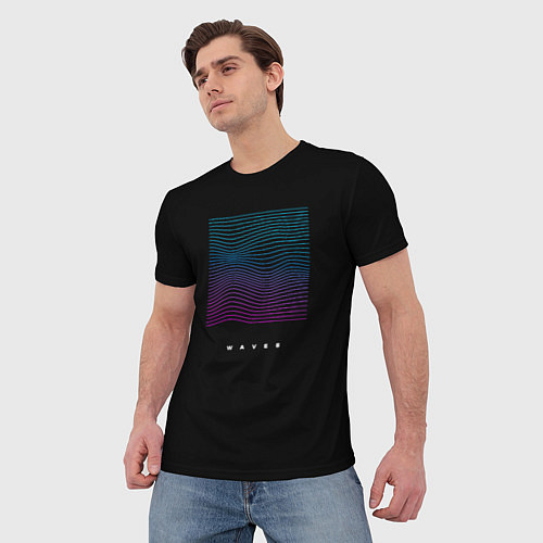 Мужская футболка Neon WAVES / 3D-принт – фото 3