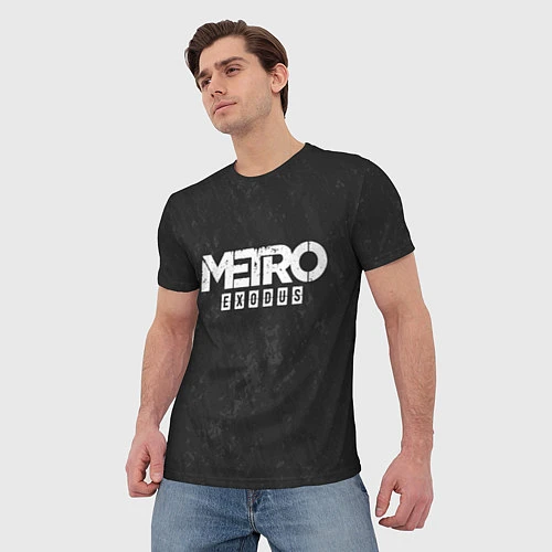Мужская футболка Metro Exodus: Space Grey / 3D-принт – фото 3