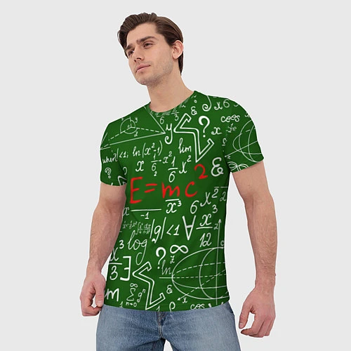 Мужская футболка E=mc2: Green Style / 3D-принт – фото 3