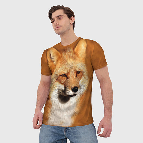 Мужская футболка Хитрая лисичка / 3D-принт – фото 3